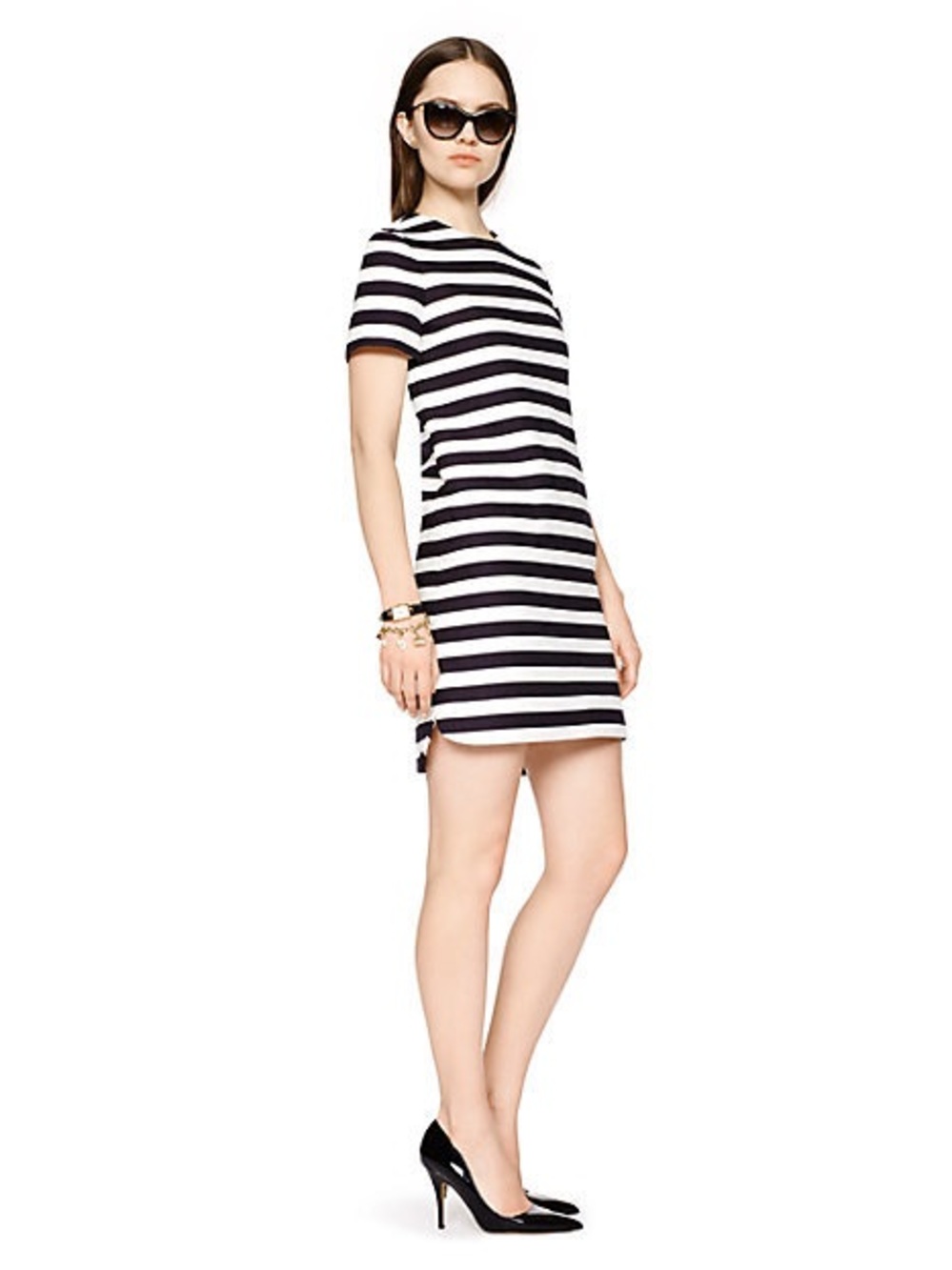 Kate Spade  New York black and white striped shift dress